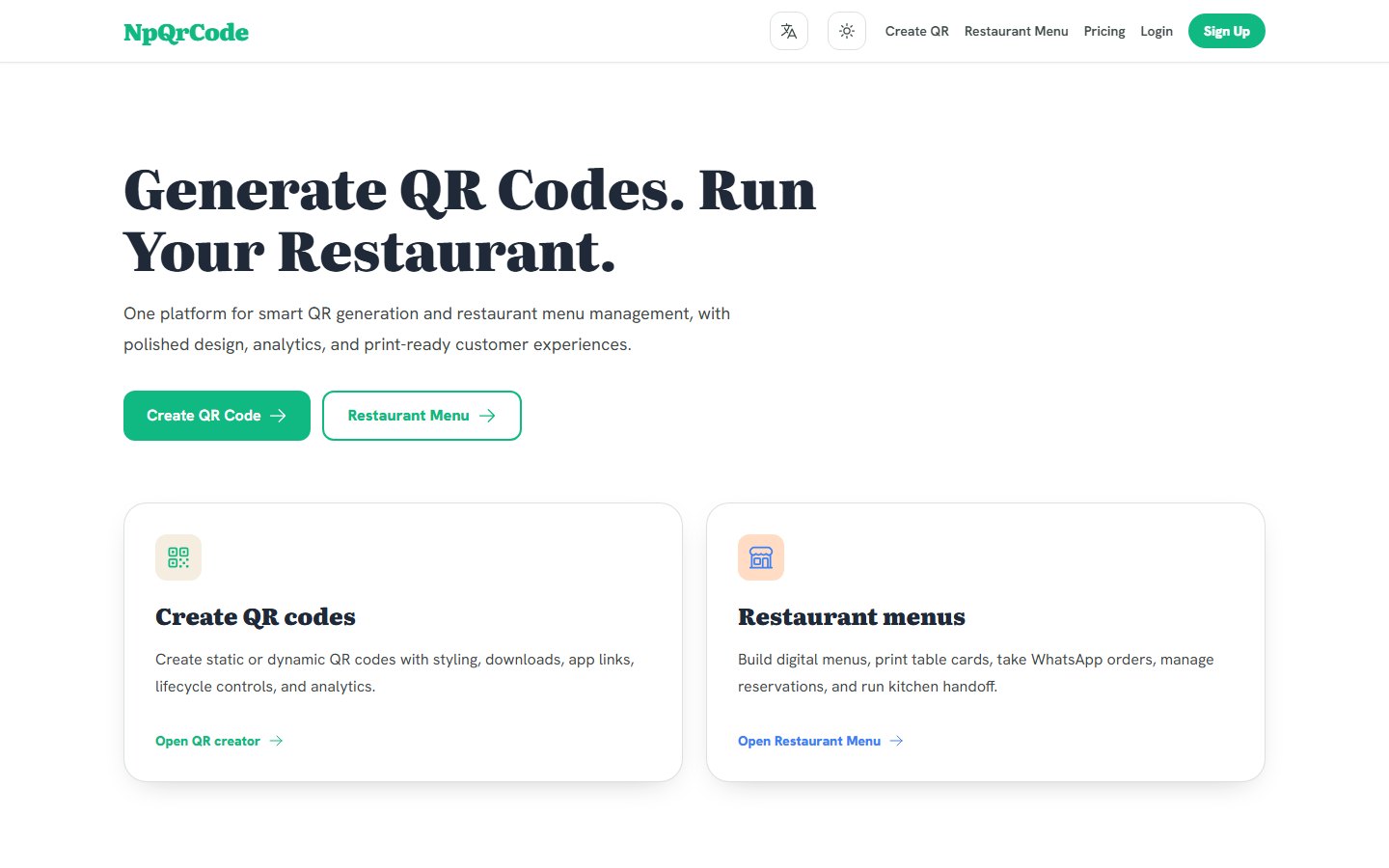 NPQRCode generator and asset workflow interface